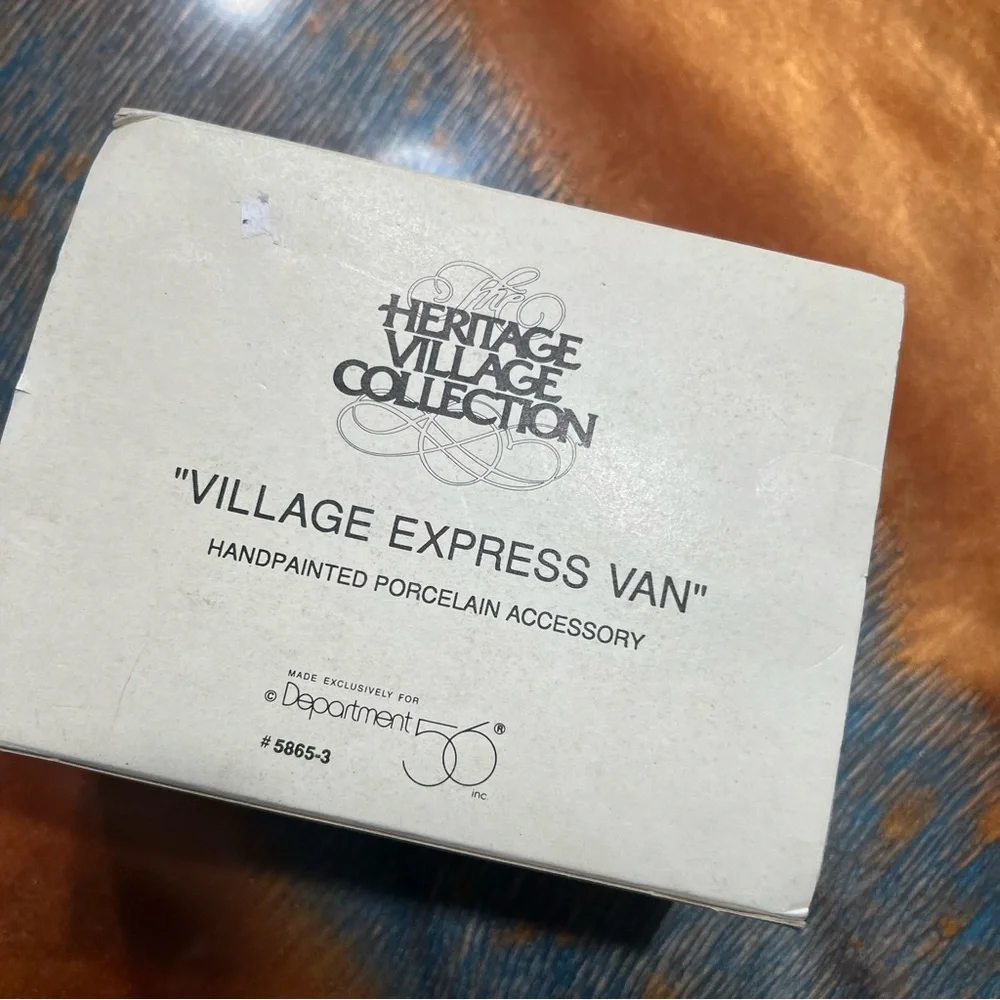 Vintage Department 56 Village Express Van ceramic hand painted green